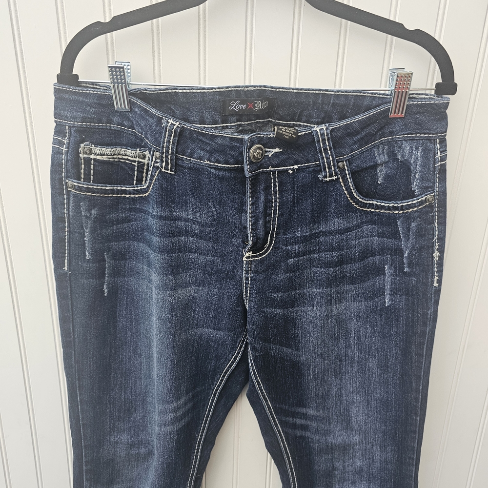 Love Nation Boot Dark Blue Jeans Womens  Size 12 - Picture 4 of 4
